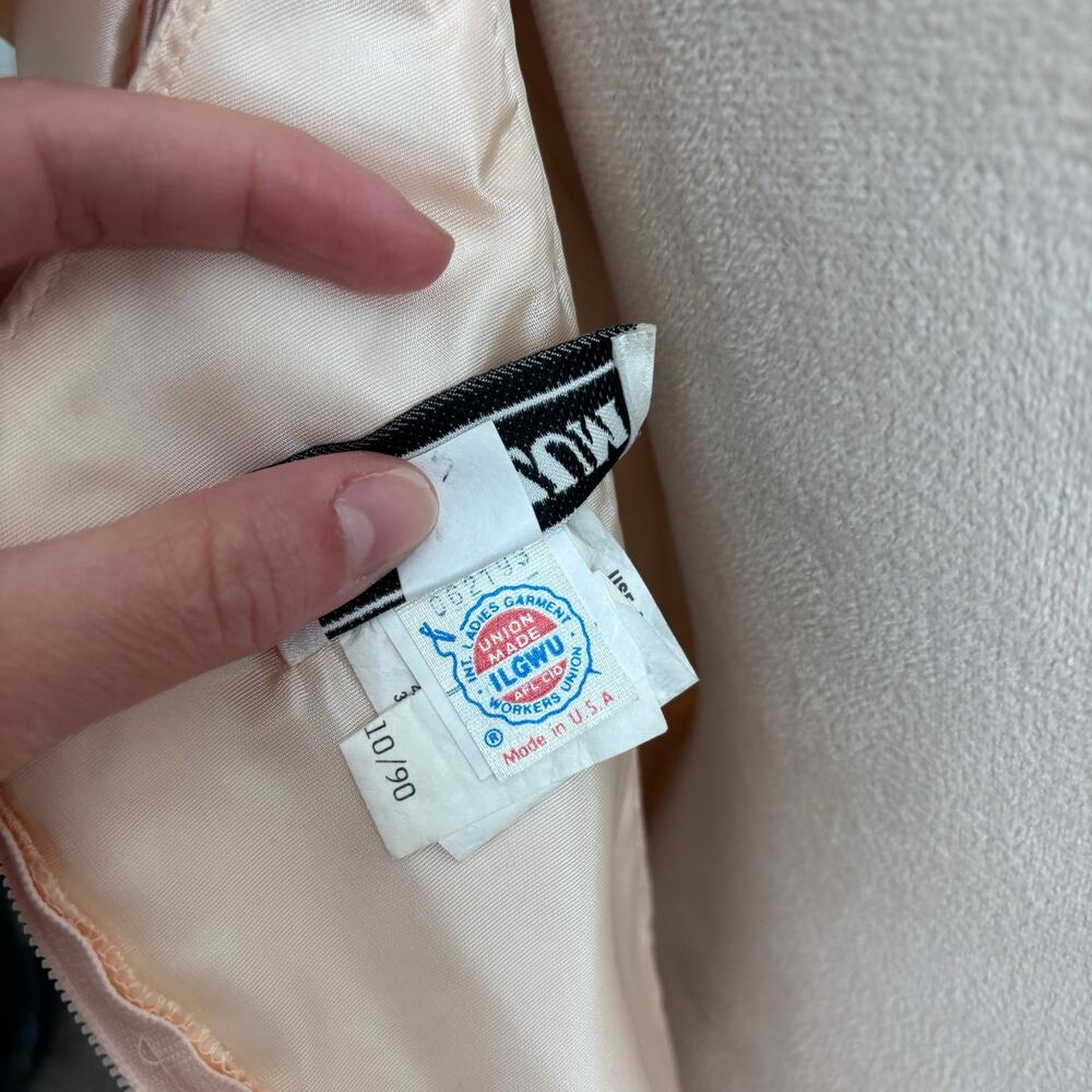 Vtg 90s Zum Zum Prom Dress 11/12 Peach Pink Sequin Peplum Puff Sleeve ILGWU USA - Picture 16 of 16